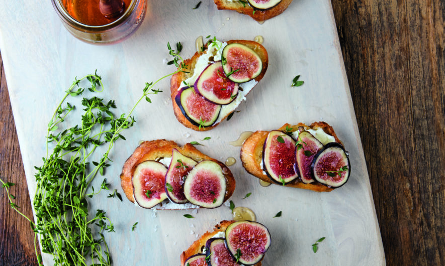Crostini au chèvre, figues et thym