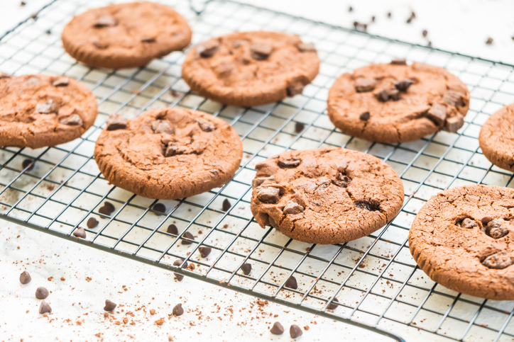 cookie chocolat à la sauce framboise