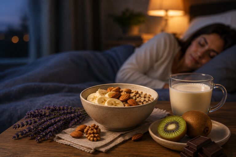 En-cas nocturne apaisant au bord du lit