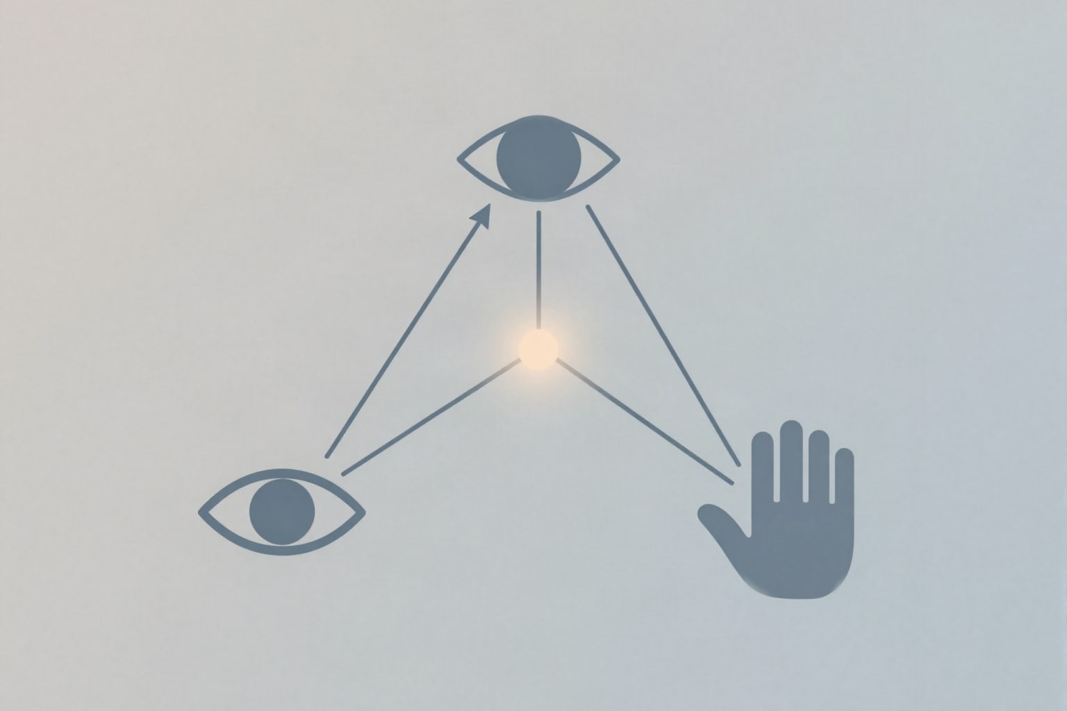Trois éléments distincts qui convergent vers un même point, image du PIM