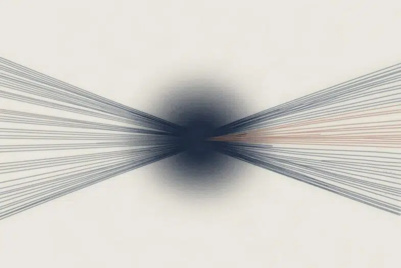 Trois flux de tension qui tirent un même point dans trois directions